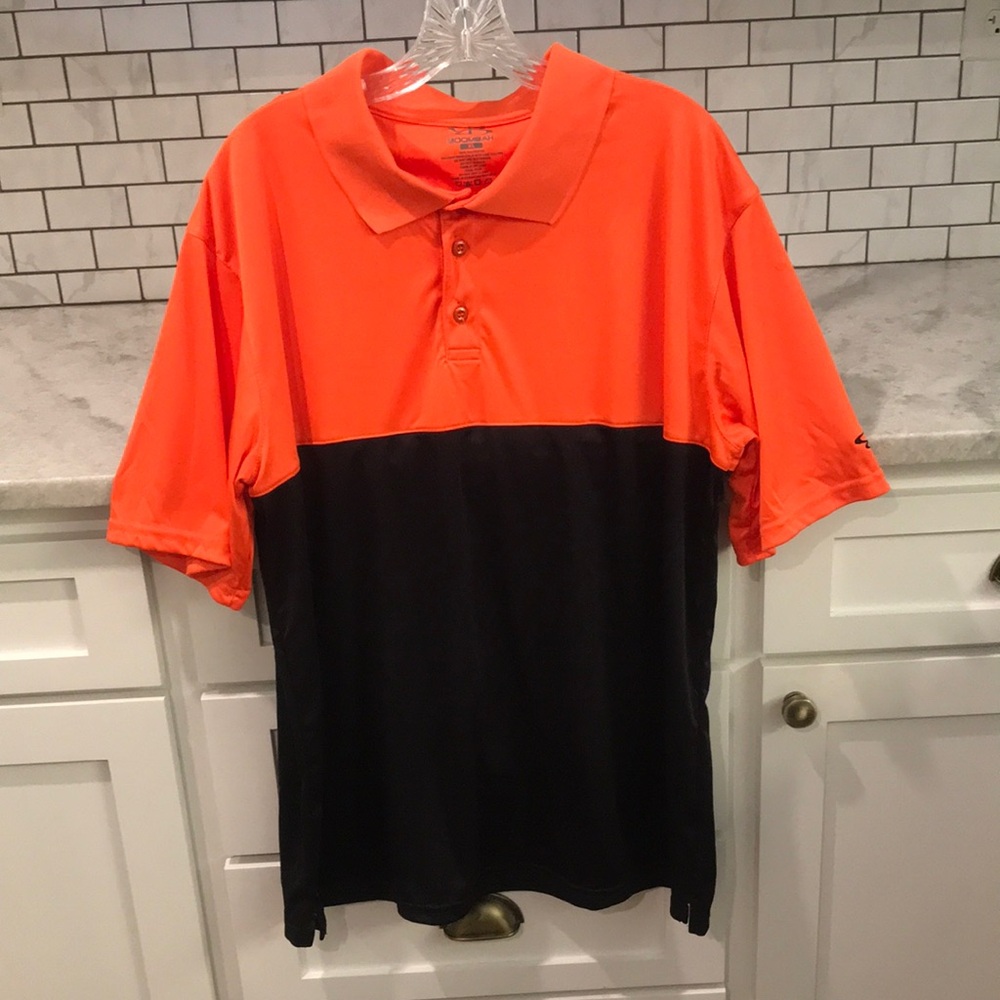 Boombah Polo Shirt Mens XL Orange Blue Golf Athletic Tennis Casual Sport Classic